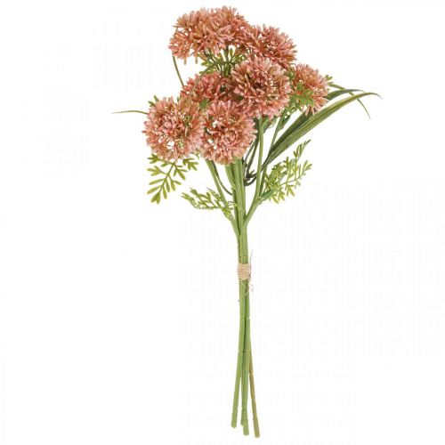 Artikel Kunstblumen Rosa Allium Deko Zierlauch 34cm 3St im Bund