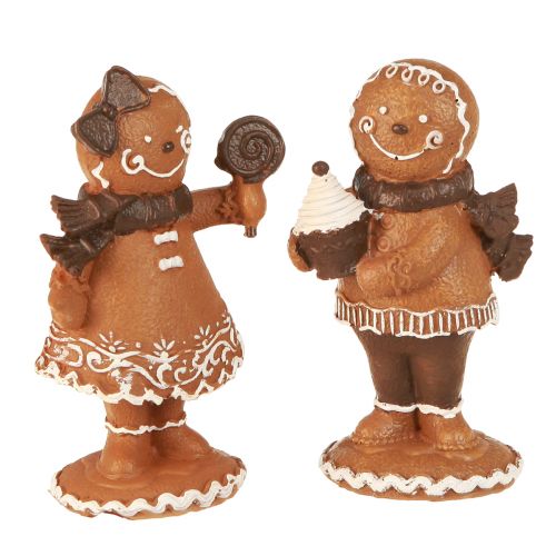 Lebkuchenmann Lebkuchenfrau Weihnachten Braun H11cm 2St