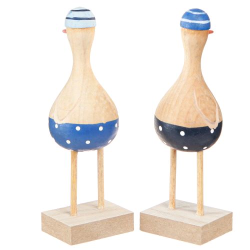 Artikel Maritime Deko Möwen aus Holz Blau Dunkelblau H14cm 6 St