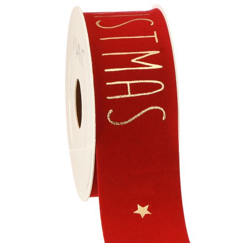 Floristik24 Merry Christmas Dekoband Zierband Rot Gold B40mm L5m