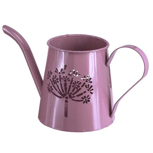 Floristik24 Metall Deko Gießkanne mit Pusteblume Pink H12cm 2St