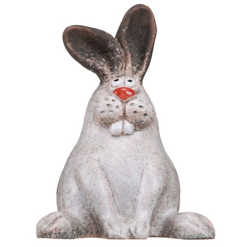 Artikel Osterhase Keramik Hase Sitzend Braun Weiß 13x12x18cm