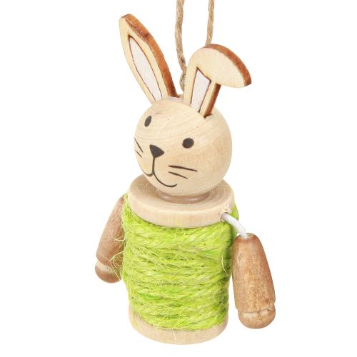 Artikel Osterhasen zum Hängen Osterdeko Holz Jute H6,5cm 9 St