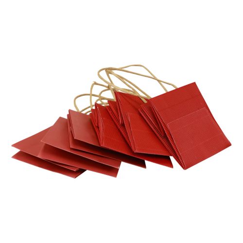 Artikel Papiertüten Rot mit Henkel Geschenktüten 10,5×10,5cm 8 St