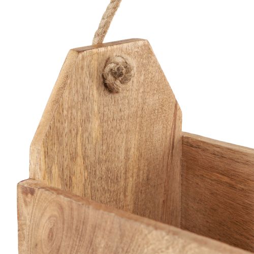 Artikel Pflanzkasten Natur Holz Jute mit Henkel 35x16x21,5cm