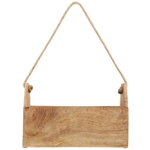 Artikel Pflanzkasten Natur Holz Jute mit Henkel 35x16x21,5cm