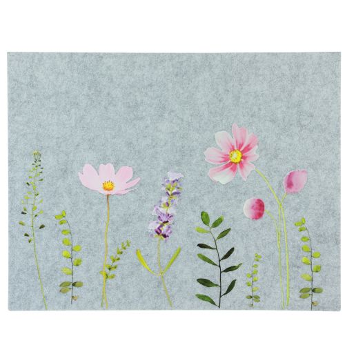 Floristik24 Platzdeckchen Tischmatte Filz Blumen 45x4,5x35cm 4St