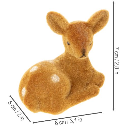 Artikel Dekofigur Rehkitz liegend Kunststoff 8cm Braun 6er-Set für Innen
