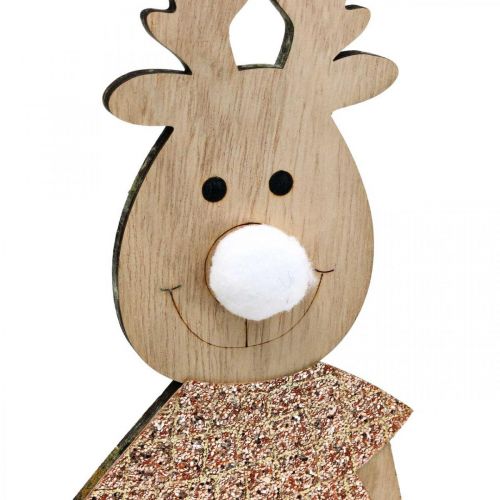 Artikel Rentier Holz Dekofigur Aufsteller Weihnachten 12×6,5cm H45cm 2St