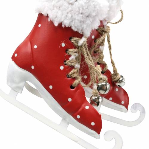 Floristik24 Christbaumschmuck Schlittschuhe zum Hängen Rot, Weiß 10,5×10cm