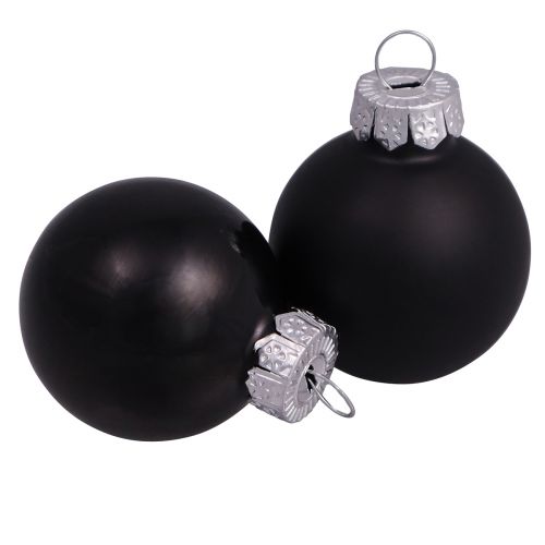 Floristik24 Schwarze Weihnachtskugeln Glas Mini Matt Glanz Ø3cm 22 St