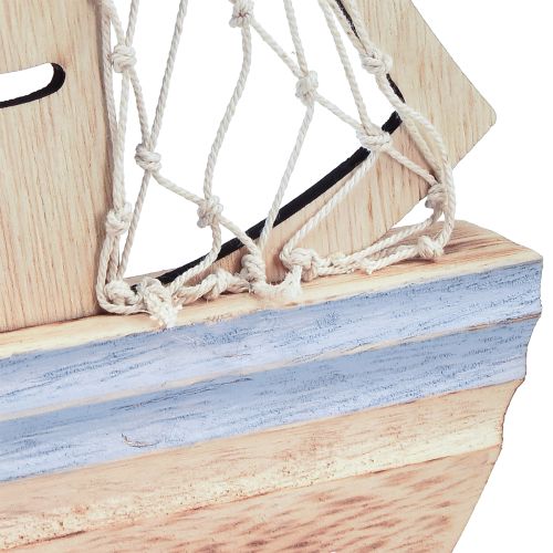 Artikel Segelboot Deko Aufsteller Holz Natur Hellblau 25,5×16,5cm 3 St