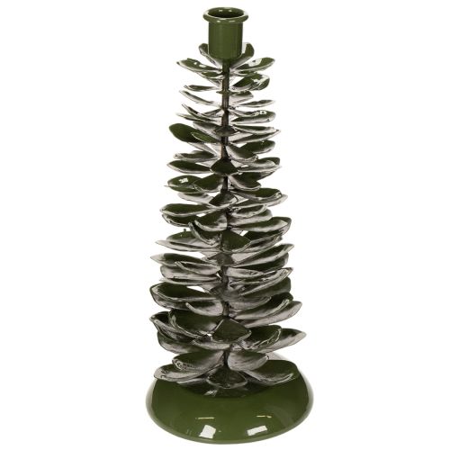Artikel Kerzenständer Tannenbaum Grün Metall 28 cm Innenbereich