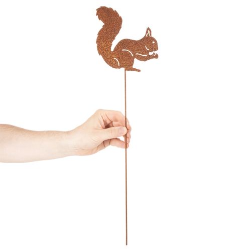 Artikel Gartenstecker Eichhörnchen aus Metall mit Rostoptik 52cm 2er-Set