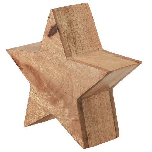 Artikel Stern Deko Holz Tischdeko Mangoholz zum Stellen Natur Ø24cm