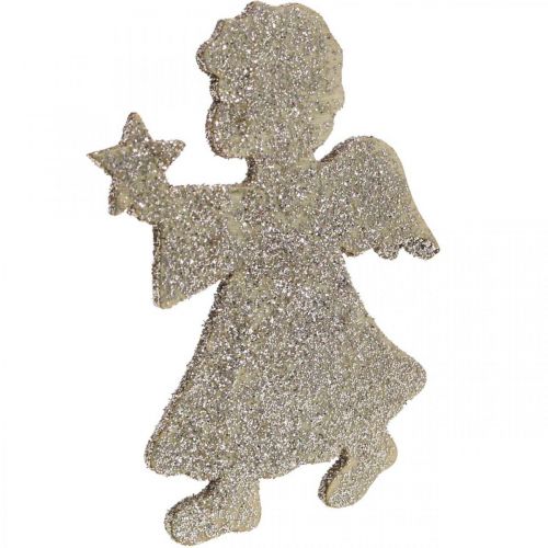 Artikel Streudeko Weihnachten Engel Deko Gold Glitter H8cm 24 St