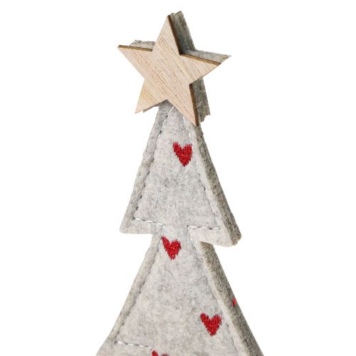 Artikel Tannenbaum Deko Filz Stern Herz Beige Rot H21cm 4 St