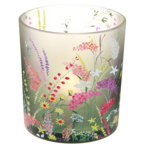 Teelichthalter Glas Frühling Sommer Blumen H8cm 6 St