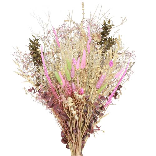 Trockenblumenstrauß Rosa Grün Lagurus Eukalyptus 150g