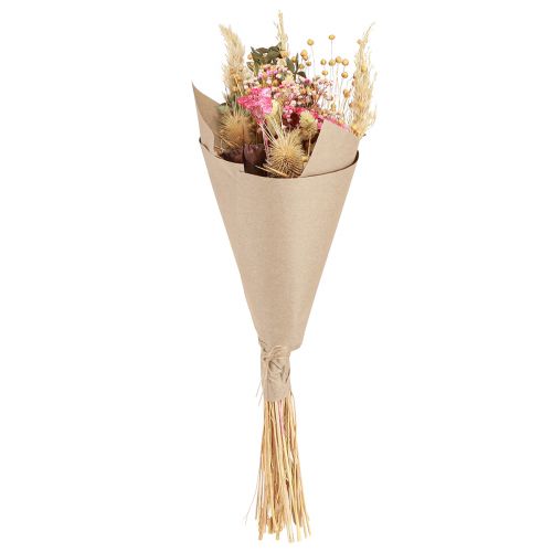 Artikel Trockenstrauß Lotos Flachs Distel Rosa Creme 50cm 100g