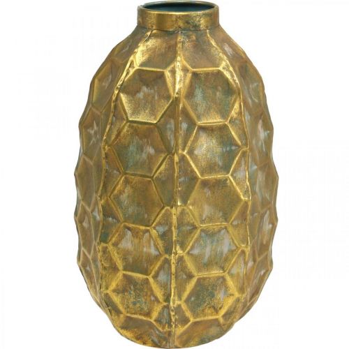 Artikel Vintage Vase Gold Blumenvase Vase Wabenoptik Ø23cm H39cm