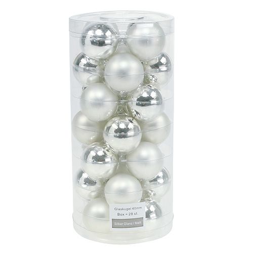 Artikel Weihnachtskugel Ø4cm Silber Glanz/Matt 24 St