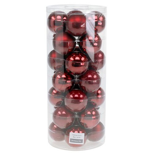 Artikel Weihnachtskugel Glas Ø6cm Bordeaux 24 St