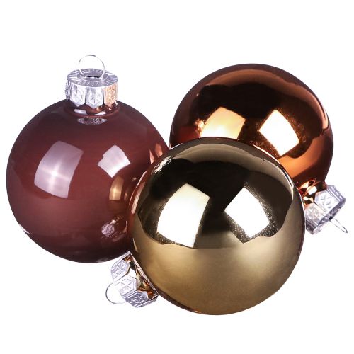 Floristik24 Weihnachtskugeln Gold Braun Mix Glaskugeln Ø4cm 24 St