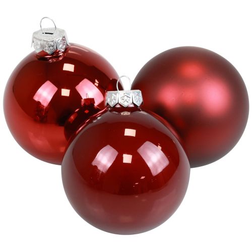 Artikel Weihnachtskugeln Glas Christbaumkugeln Bordeaux Ø7,5cm 14 St