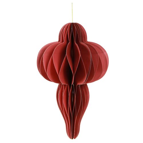 Weihnachtsschmuck Papier Ornament Bordeaux H40cm 2 St