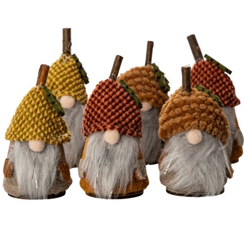 Artikel Wichtel-Figuren-Set aus Stoff und Kunststoff mit Strickmütze Eichel-Design 10 cm 6 Stück