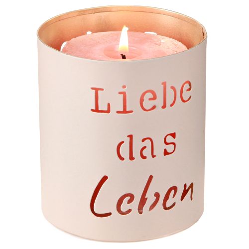 Artikel Windlicht „Liebe das Leben“ Beige Gold Ø13/10,5/9cm 3er-Set