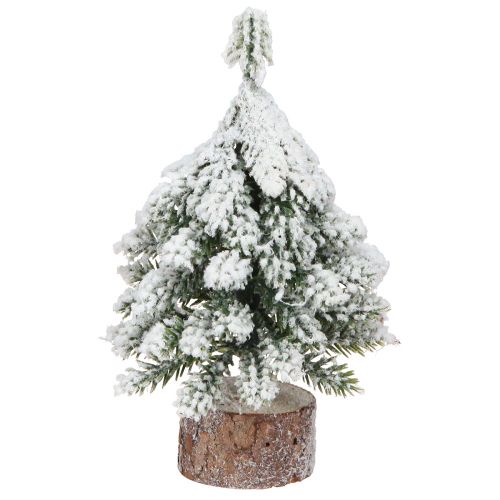 Floristik24 Winterdeko Tannenbaum in Grün Weiß Ø7cm H14cm 4St