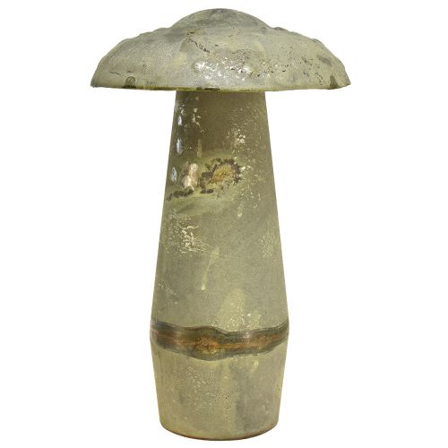 Deko Pilz Metall Herbst Grün Rost Vintage 30cmx50cm