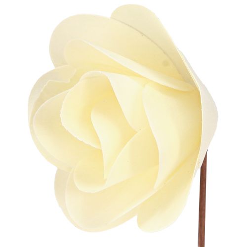 Artikel Deko Rosen Creme Künstliche Rosen Holzrosen Ø7,5cm 12 St