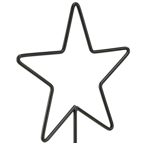 Artikel Dekorative Sternenkerzenhalter auf Holzsockel – Set aus 3 – Schwarz & Natur, 40 cm – Stilvolle Tischdeko
