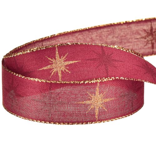 Artikel Geschenkband Sternenband Dekoband Rot Gold B25mm L20m