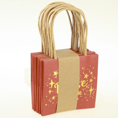 Artikel Geschenktüte mit Henkeln Rot Gold 10,5×10,5cm 8 St