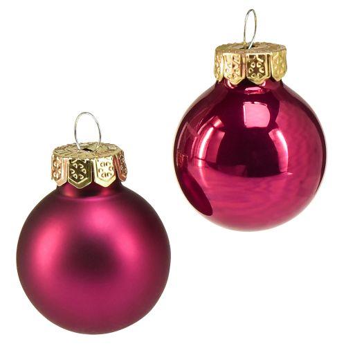 Floristik24 Mini Glaskugeln Weihnachten Baumkugeln Pink Ø2,5cm 22St