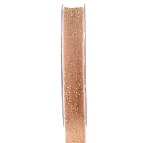 Floristik24 Samtband Glitter Rosa Gold Dekoband Samt 20mm 10m