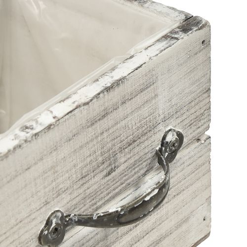 Artikel Holz Schubladen Set mit Griff, Weiß Gewischt, 12x12cm & 9x9cm - Rustikale Aufbewahrung