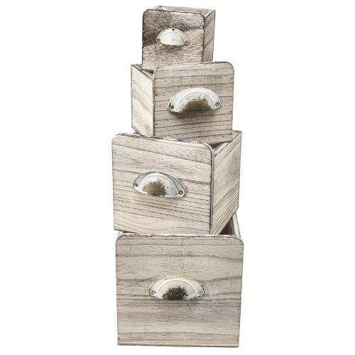 Schubladenboxen aus Holz mit Griff 4er-Set  – Stilvolle und funktionale Aufbewahrungslösung