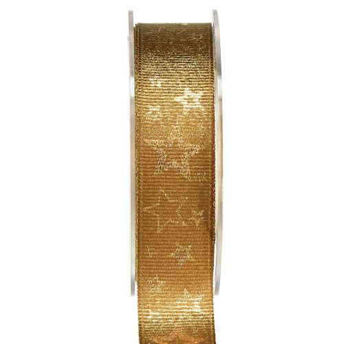 Weihnachtsband Gold Schmuckband mit Sternen B25mm L15m