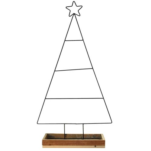 Artikel Weihnachtsbaum aus Metall mit Holz-Dekotablett, 98,5cm - Moderne Weihnachtsdeko