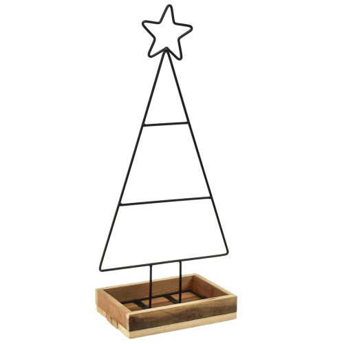Floristik24 Weihnachtsbaum aus Metall mit Stern und Tablett – 25x18x66 cm – Moderne Festtagsdekoration