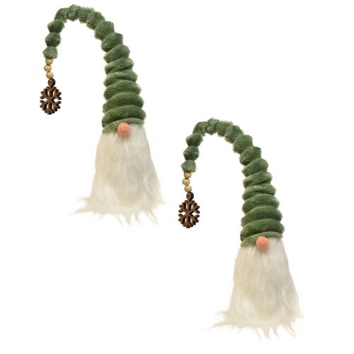 Artikel Festlicher Wichtel mit spiralförmigem grünem Hut und weißem Bart 2 Stück– 65cm – Skandinavischer Weihnachtszauber für Ihr Zuhause