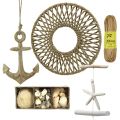 Floristik24 Maritime Wanddeko DIY Box Dekoring Anker Muscheln Ø38cm