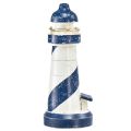 Floristik24 Deko Leuchtturm Holz Blau Weiß Maritim Ø7,5cm H19cm