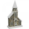 Floristik24 Lichthaus Kirche aus Holz Weihnachtskirche Holzkirche H45cm