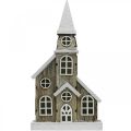 Floristik24 Lichthaus Kirche aus Holz Weihnachtskirche Holzkirche H45cm